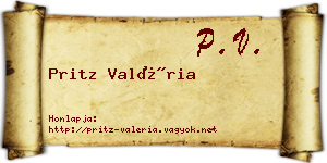Pritz Valéria névjegykártya
